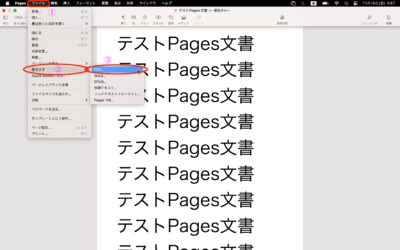 Pages文書をmacでPDFに変換する